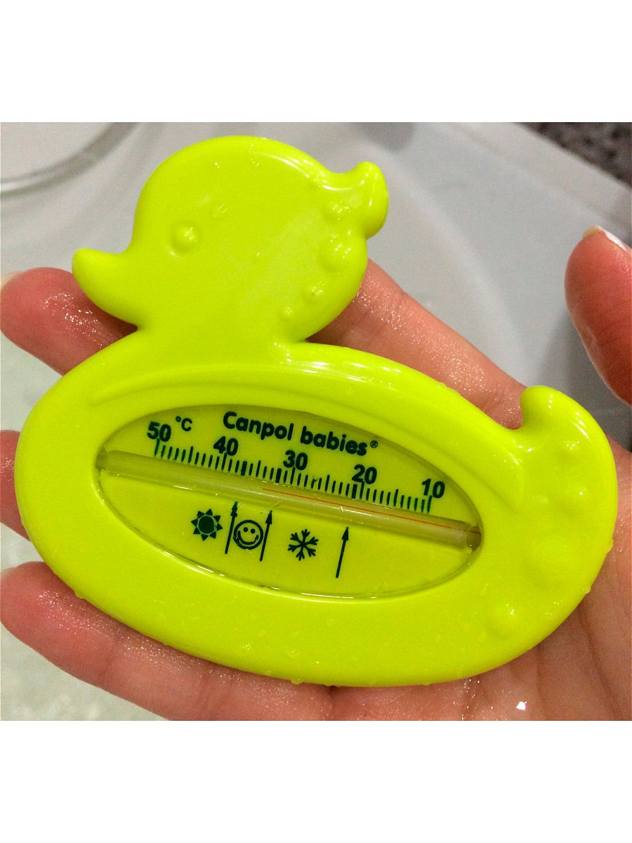 Термометр для ванны – утка, зеленая  